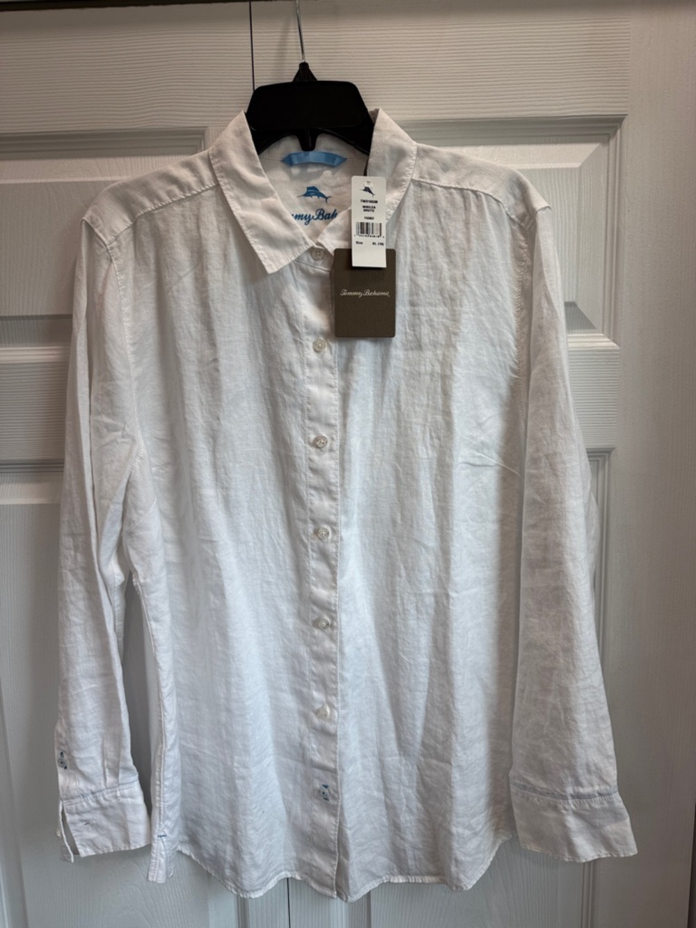 Tommy Bahama Wailea Hawaii 100% Linen Button Long Sleeve Down Shirt XL White NWT
